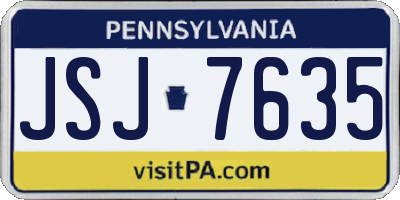 PA license plate JSJ7635