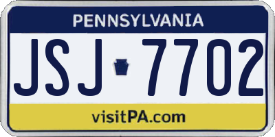 PA license plate JSJ7702