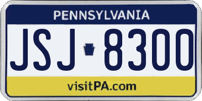PA license plate JSJ8300