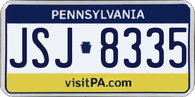 PA license plate JSJ8335