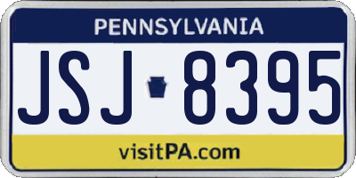 PA license plate JSJ8395