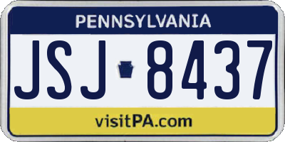 PA license plate JSJ8437