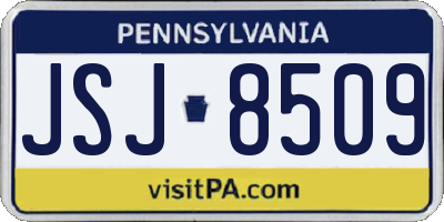 PA license plate JSJ8509