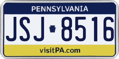 PA license plate JSJ8516