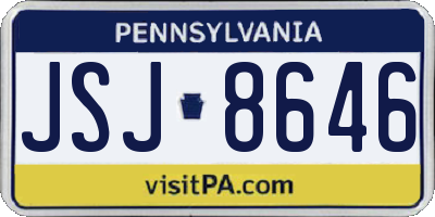 PA license plate JSJ8646