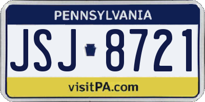 PA license plate JSJ8721