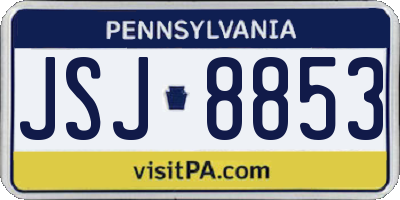 PA license plate JSJ8853