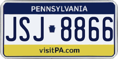 PA license plate JSJ8866
