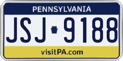 PA license plate JSJ9188