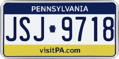 PA license plate JSJ9718
