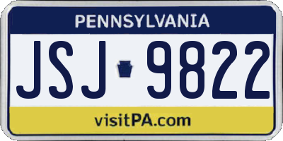 PA license plate JSJ9822