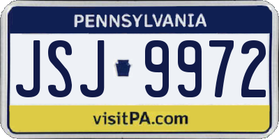 PA license plate JSJ9972