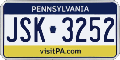 PA license plate JSK3252