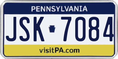 PA license plate JSK7084