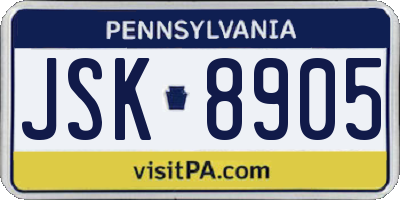 PA license plate JSK8905