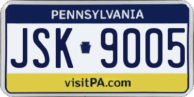 PA license plate JSK9005