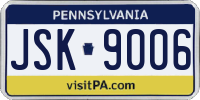 PA license plate JSK9006