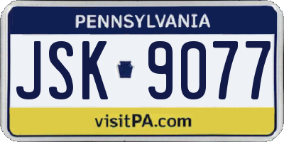 PA license plate JSK9077