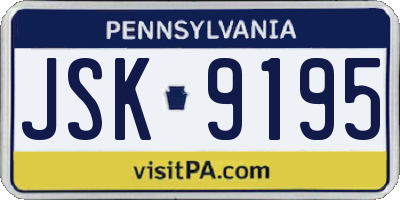 PA license plate JSK9195