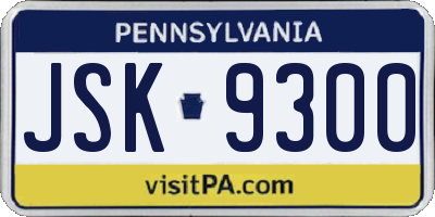 PA license plate JSK9300