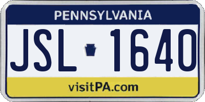 PA license plate JSL1640