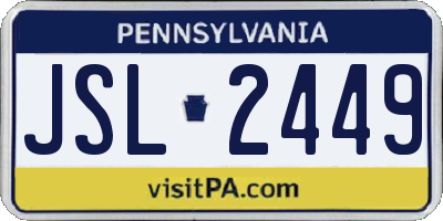 PA license plate JSL2449