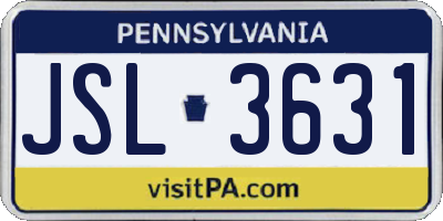 PA license plate JSL3631