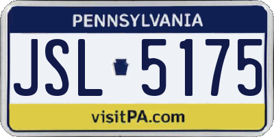 PA license plate JSL5175