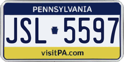 PA license plate JSL5597