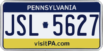 PA license plate JSL5627