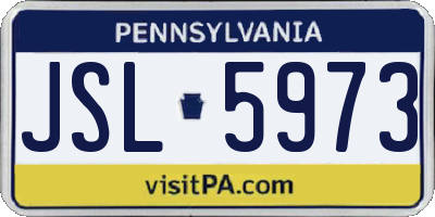PA license plate JSL5973