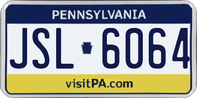PA license plate JSL6064
