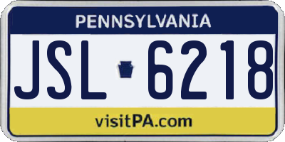 PA license plate JSL6218