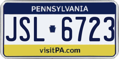 PA license plate JSL6723