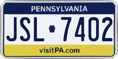 PA license plate JSL7402
