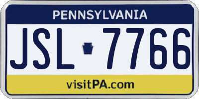 PA license plate JSL7766