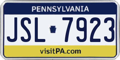 PA license plate JSL7923