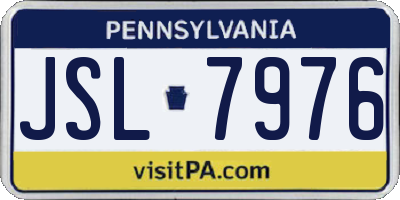 PA license plate JSL7976