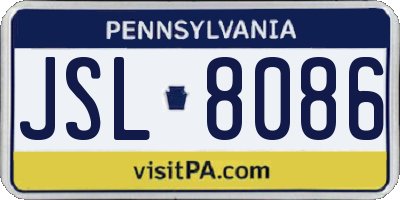 PA license plate JSL8086