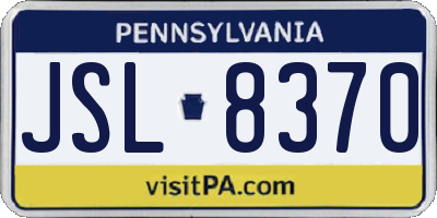 PA license plate JSL8370