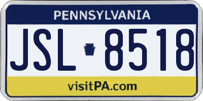 PA license plate JSL8518