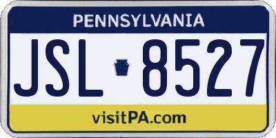 PA license plate JSL8527