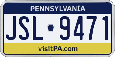 PA license plate JSL9471