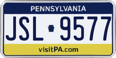 PA license plate JSL9577