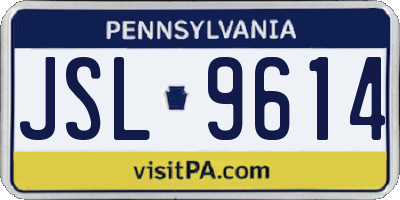 PA license plate JSL9614