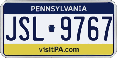 PA license plate JSL9767