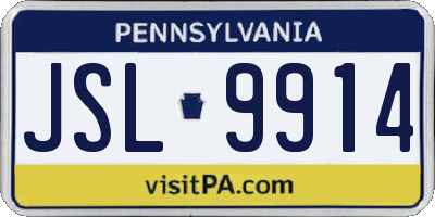 PA license plate JSL9914
