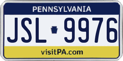 PA license plate JSL9976