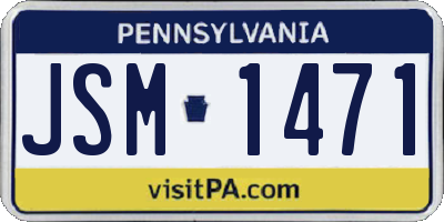 PA license plate JSM1471