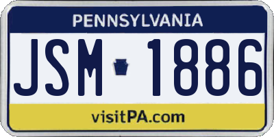 PA license plate JSM1886